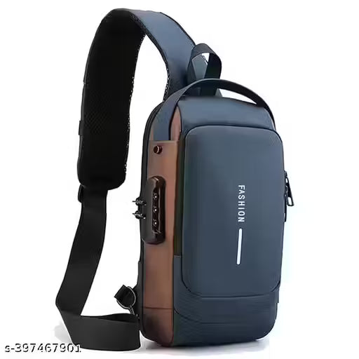 Anti Theft Sling Bag Multi Compartment Travel Water-Resistant Bag Shoulder Chest Bag with USB Coded Lock Outdoor Sports Phone Waist Bag Sling Bag for Men Women